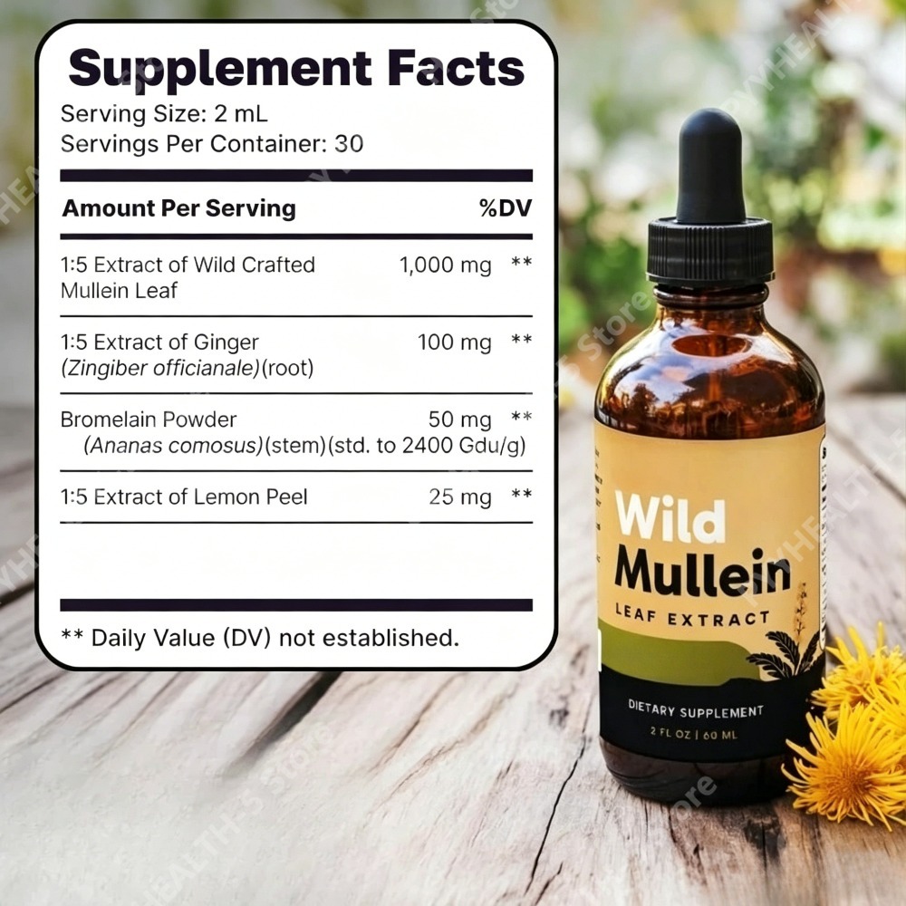 Wild Mullein Leaf Drops with G - Herbal Wellness recension och pris